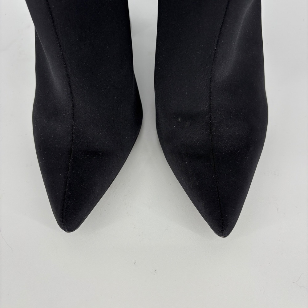Jeffrey Campbell Raven Bootie Black Women Size 7.5 Fabric Pointed Toe Block Heel - Picture 5 of 14